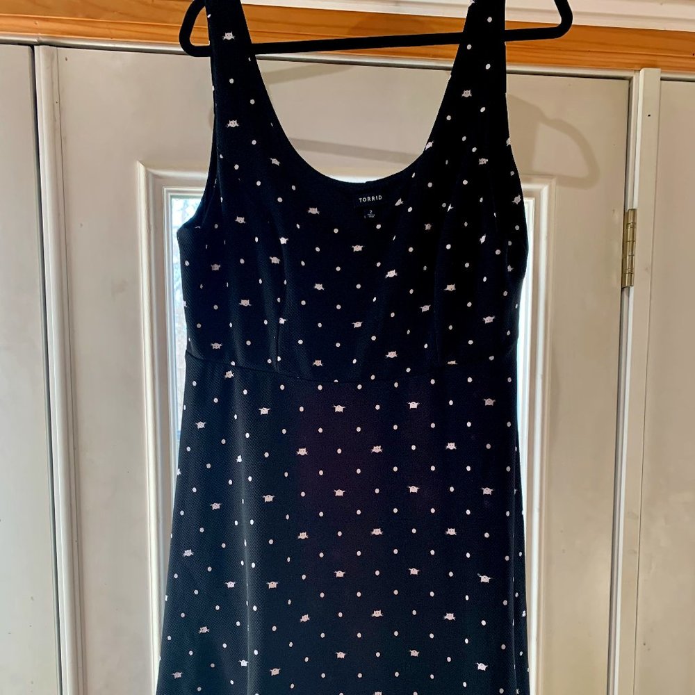Torrid size 2 (20/22) cat polka dot skater dress